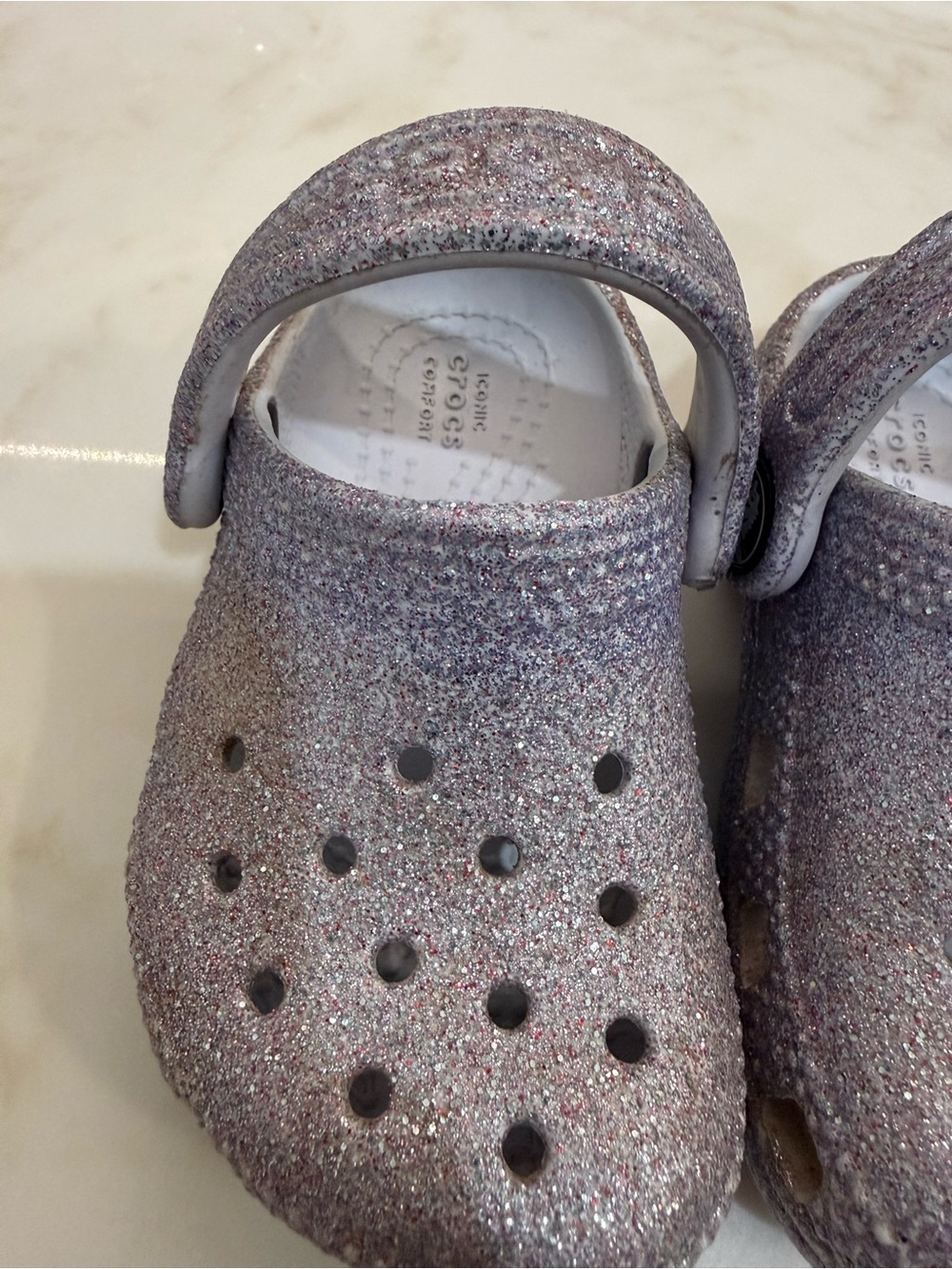 CROCS Toddler Glitter Clogs in Sparkling Lavender - Picture 7 of 10